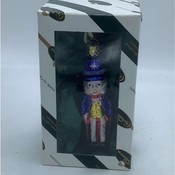 Christborn Mouth Blown and Hand Painted Uncle Sam Christmas Ornament - Picture 4 of 7